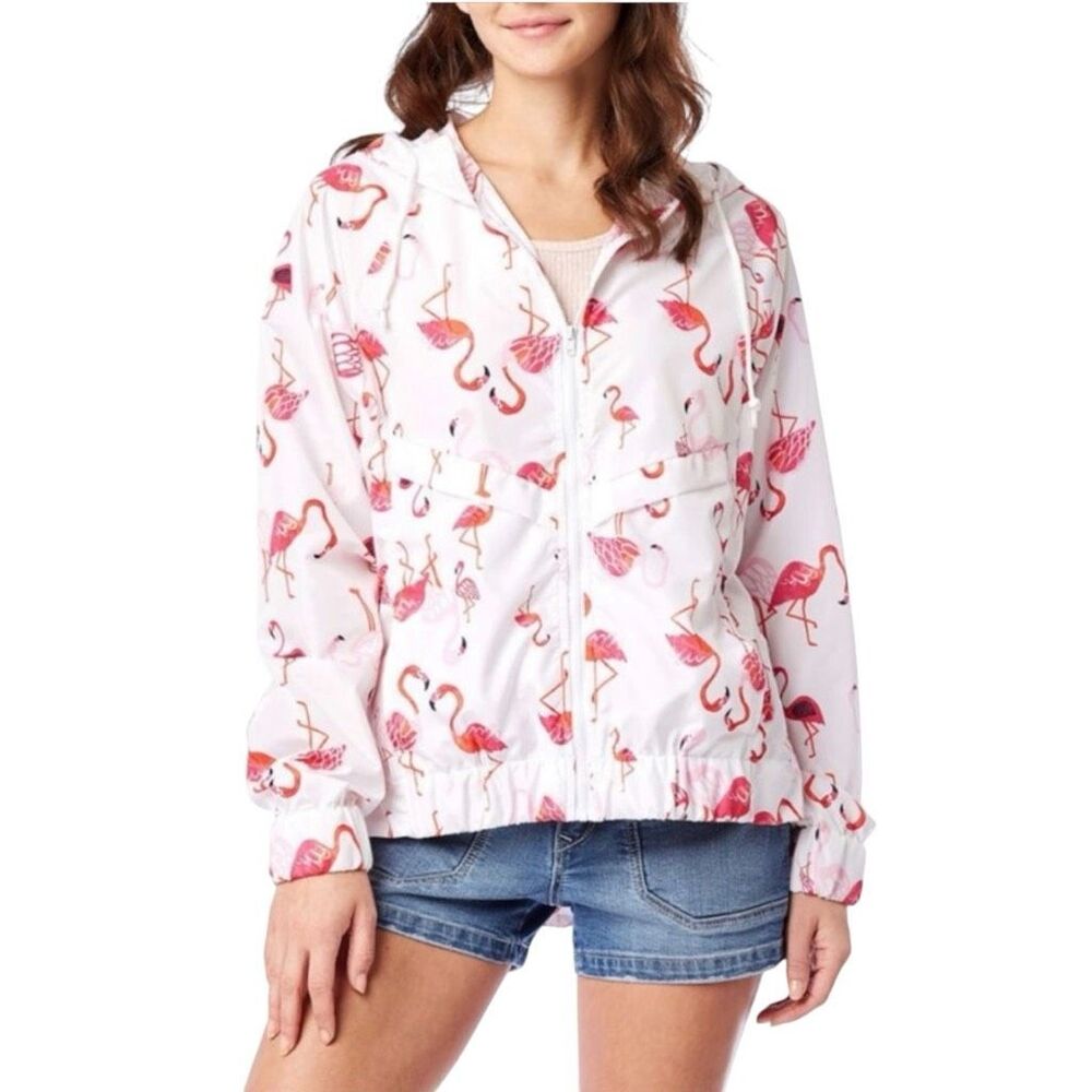Unionbay Flamingo Windbreaker Lightweight Jacket Fits Youth Large / Ladies Small